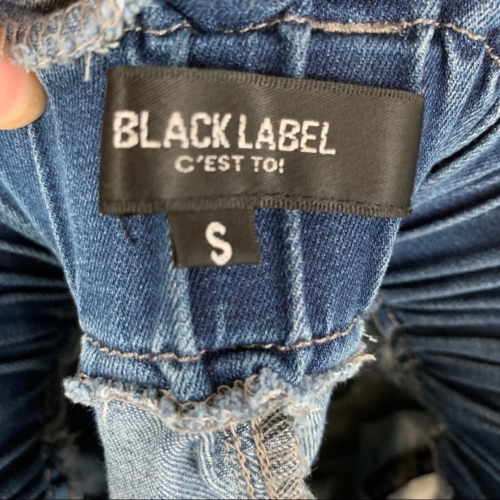 Black Label C’est Toi High Waisted Jean Skirt Size S‎
